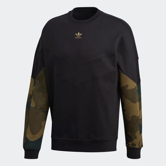 Men’s Adidas Camo Trefoil Sweatshirt Pullover French Terry - Picture 1 of 7